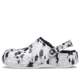 Baya Lined Clog Fleece Lined Unisex White Gray Slippers “White Grey”