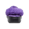 Baya Lined Fuzz Strap Clogs “Black Purple”