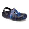 Baya Lined Fuzzy-Strap Galaxy Clogs “Black Multi”