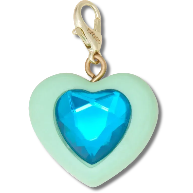 Blue Heart Sim Gem Charm Jibbitz Shoe Charm Blue Heart Sim Gem Charm Jibbitz Shoe Charm