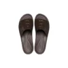 Brooklyn Croco Shine Slide Sandals “Espresso”