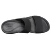 Brooklyn Double Strap Round Toe Mid Wedges Slides “Black”