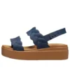 Brooklyn Woven Wedge Sandals “Blue Brown”