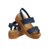 Brooklyn Woven Wedge Sandals “Blue Brown”