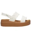 Brooklyn Woven Wedge Sandals “White Brown”