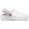 Classic Baya Lined Fuzz-Strap Clog “White Lila”