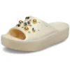 Classic Crystals Pearls Platform Slides “White”