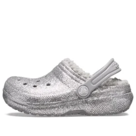 Classic Glitter Lined Clogs “Silver Grey”