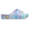 Classic Platform Palm Print Slide “Blue Multi-Color”
