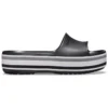 Crocband Platform Slides “Black Grey White”