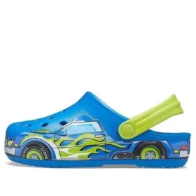 Funny Pattern Flat Heel Sports Blue Sandals