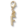 Gold Letter F Charm Jibbitz™ Charms