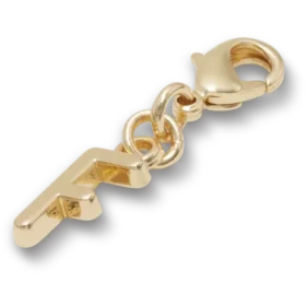 Gold Letter F Charm Jibbitz™ Charms