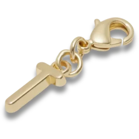 Gold Letter T Charm Jibbitz™ Charms