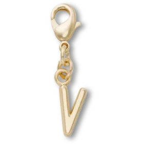 Gold Letter V Charm Jibbitz™ Charms