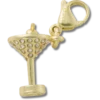 Gold Martini Charm Jibbitz Charm