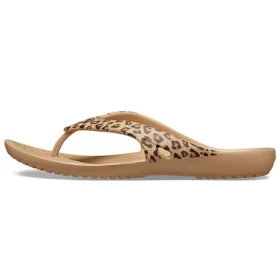 Kadee ll Leopard Print Flip-Flops Brown