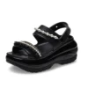 Mega Crush Pearl Ruffle Sandal “Black”