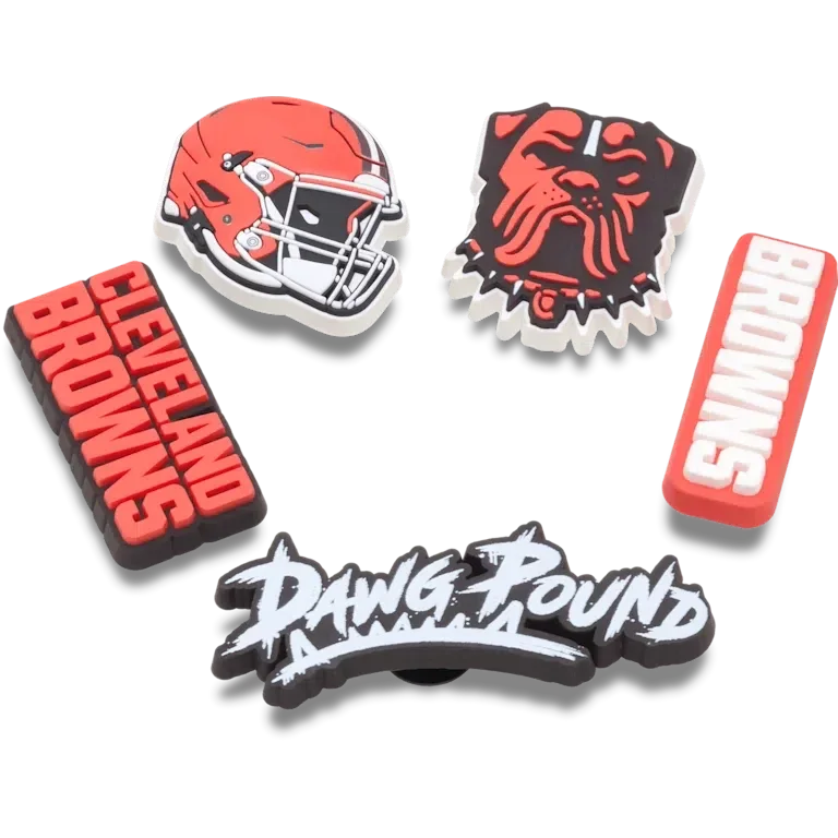 Nfl Cleveland Browns 5 Pack Jibbitz Shoe Charm Nfl Cleveland Browns 5 Pack Jibbitz Shoe Charm