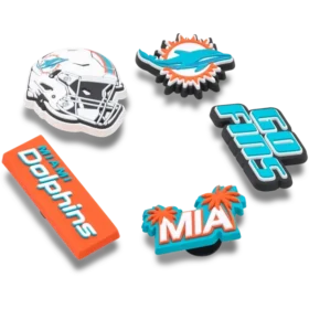 Nfl Miami Dolphins 5 Pack Jibbitz Shoe Charm