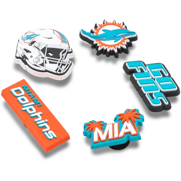 Nfl Miami Dolphins 5 Pack Jibbitz Shoe Charm Nfl Miami Dolphins 5 Pack Jibbitz Shoe Charm
