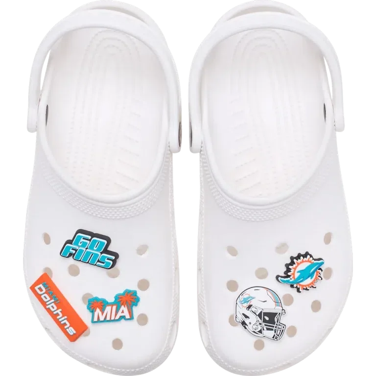 Nfl Miami Dolphins 5 Pack Jibbitz Shoe Charm Nfl Miami Dolphins 5 Pack Jibbitz Shoe Charm