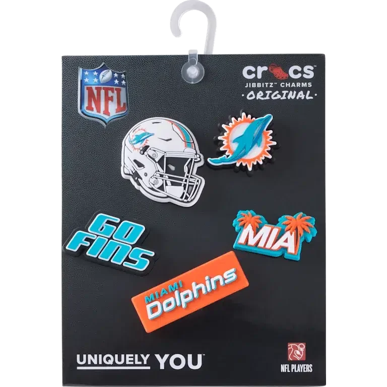 Nfl Miami Dolphins 5 Pack Jibbitz Shoe Charm Nfl Miami Dolphins 5 Pack Jibbitz Shoe Charm