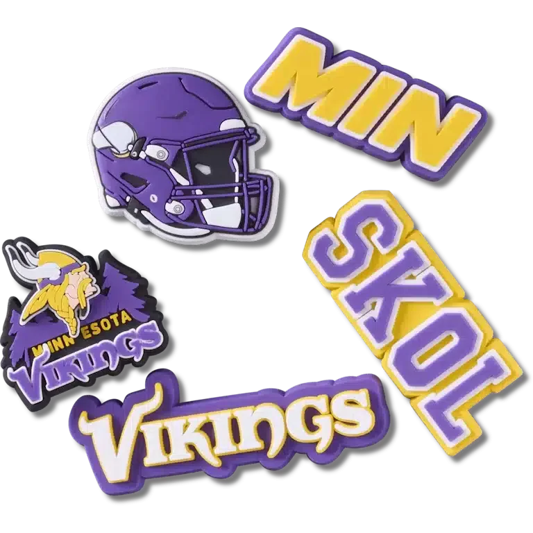 Nfl Minnesota Vikings 5 Pack Jibbitz Shoe Charm Nfl Minnesota Vikings 5 Pack Jibbitz Shoe Charm