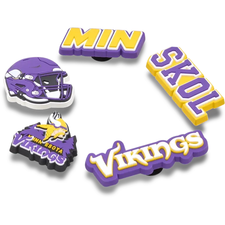 Nfl Minnesota Vikings 5 Pack Jibbitz Shoe Charm Nfl Minnesota Vikings 5 Pack Jibbitz Shoe Charm