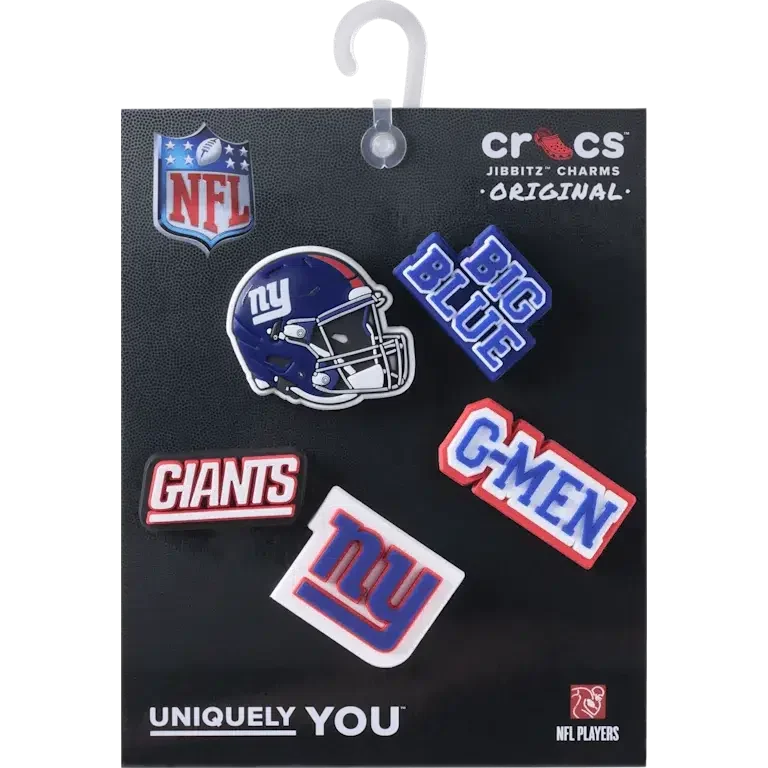 Nfl New York Giants 5 Pack Jibbitz Shoe Charm Nfl New York Giants 5 Pack Jibbitz Shoe Charm