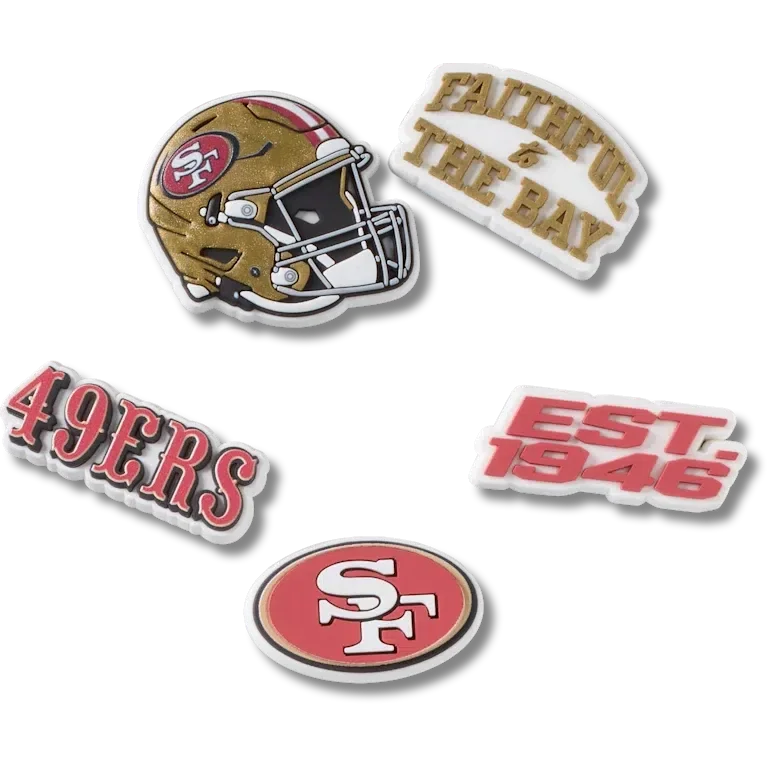 Nfl San Francisco 49Ers 5 Pack Jibbitz Shoe Charm Nfl San Francisco 49Ers 5 Pack Jibbitz Shoe Charm
