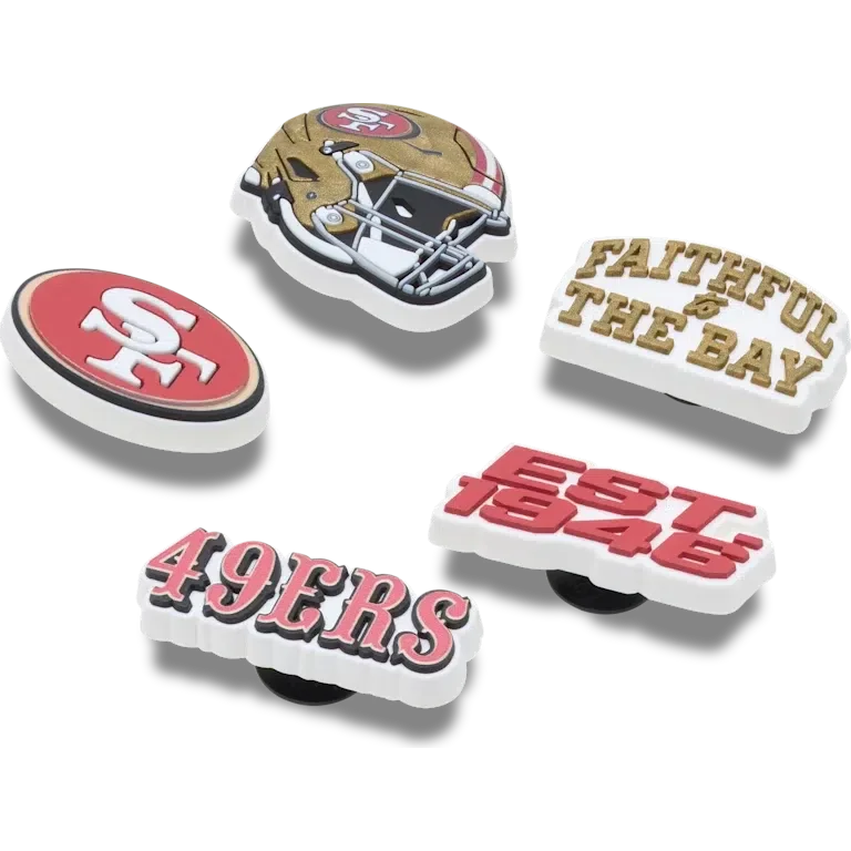 Nfl San Francisco 49Ers 5 Pack Jibbitz Shoe Charm Nfl San Francisco 49Ers 5 Pack Jibbitz Shoe Charm