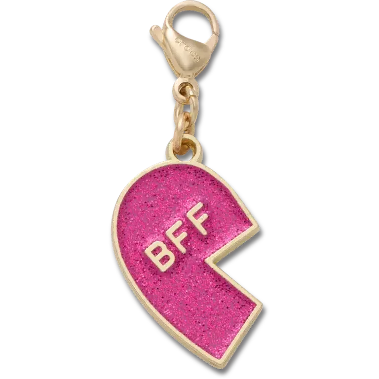 Pink Glitter Bff Charm Left Jibbitz Shoe Charm Pink Glitter Bff Charm Left Jibbitz Shoe Charm