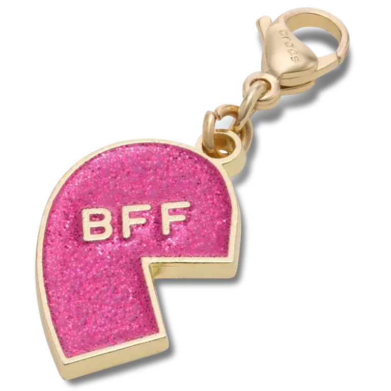 Pink Glitter Bff Charm Left Jibbitz Shoe Charm Pink Glitter Bff Charm Left Jibbitz Shoe Charm