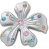 Silver Meta Gem Flower Jibbitz™ Charms