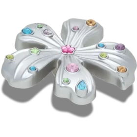 Silver Meta Gem Flower Jibbitz™ Charms