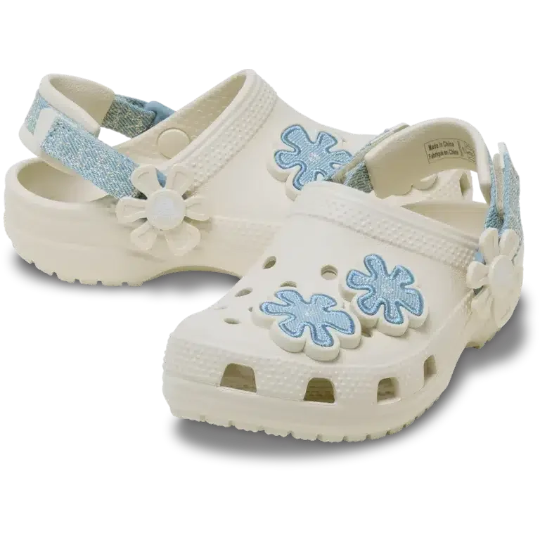 Toddler Classic Denim Flower Adjustable Backstrap Clog Toddler Classic Denim Flower Adjustable Backstrap Clog