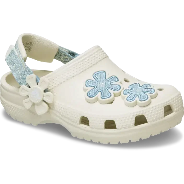 Toddler Classic Denim Flower Adjustable Backstrap Clog Toddler Classic Denim Flower Adjustable Backstrap Clog