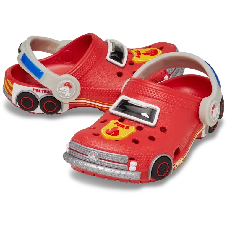 Toddler Classic Iam Fire Truck Lights Backstrap Clog Toddler Classic Iam Fire Truck Lights Backstrap Clog