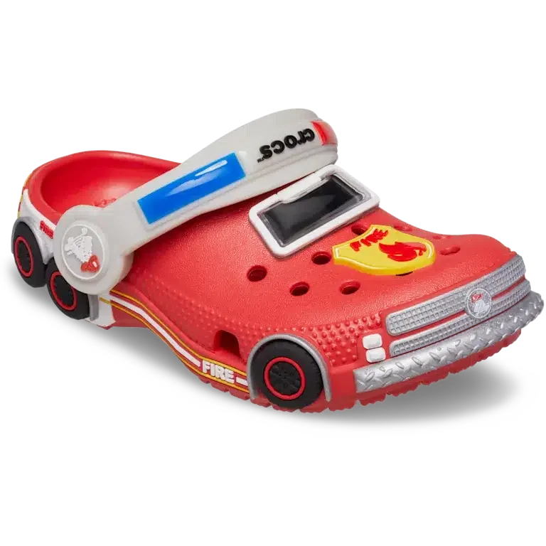 Toddler Classic Iam Fire Truck Lights Backstrap Clog Toddler Classic Iam Fire Truck Lights Backstrap Clog