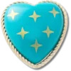 Turquoise and Gold Heart Jibbitz™ Charms