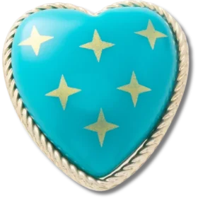 Turquoise and Gold Heart Jibbitz™ Charms